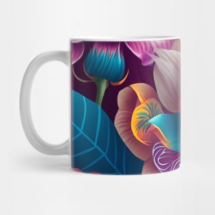 flowers  patterns blue purple coloration pigment hue tint colour tone light colorful Mug